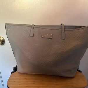 Kate Spade Embossed Gray Handbag